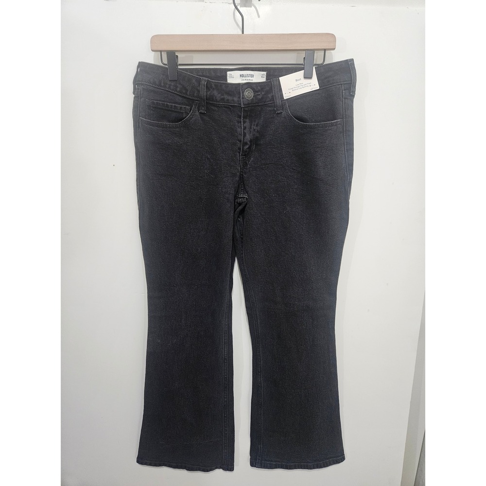 Hollister Low-Rise Bootcut Jeans Black W31 Short Size 12s NEW
